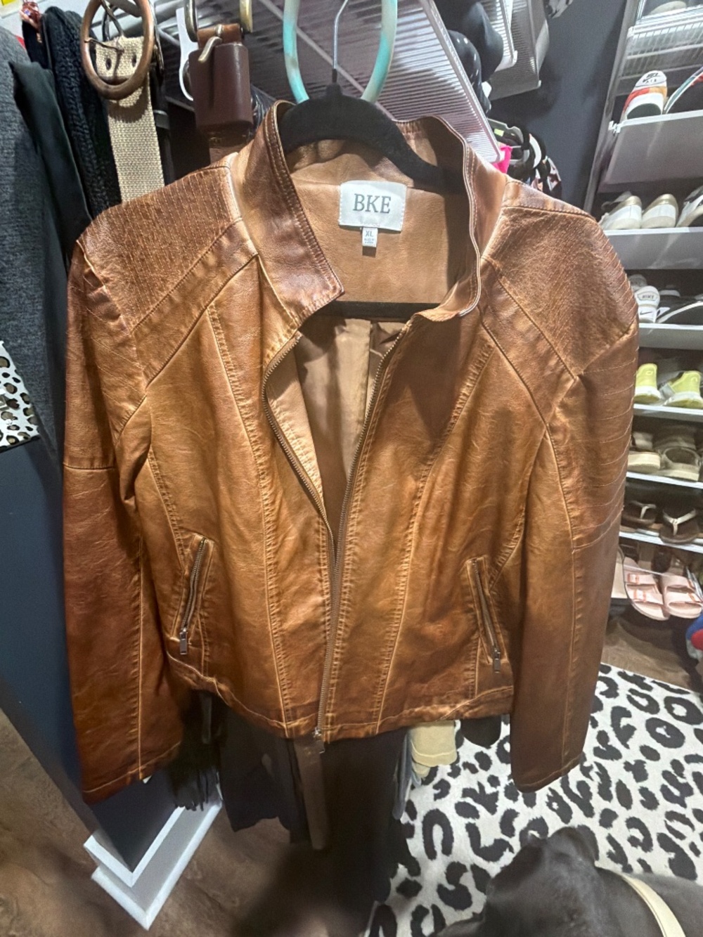 BKE Faux Leather Moto Jacket - Picture 2 of 6